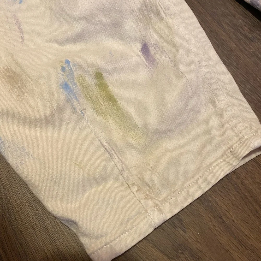 NWOT Anthropologie Super Soft Pleated Painter Jeans with Multicolor Accents - 32 - Picture 2 of 6